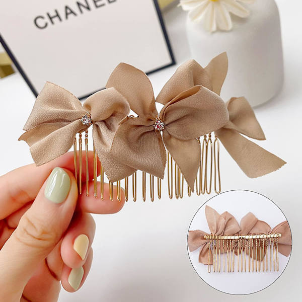 10 stycken 20 tänder Fancy Diy metalltråd hårklämma kammar metalltråd hårkammar tråd twist bröllop slöja kammar för kvinnor (guld)guld  (FMY)