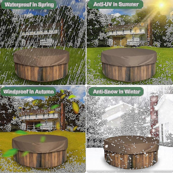 Badkarsskydd Vattentätt Anti-UV Spa Badtunna Skydd Utomhusmöbler Nytt (FMY) Brown