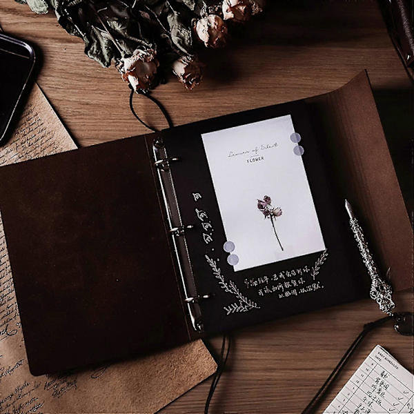 Valokuva-albumi Vintage Nahkainen Scrapbook Hää- ja Vuosipäivälahja (FMY)