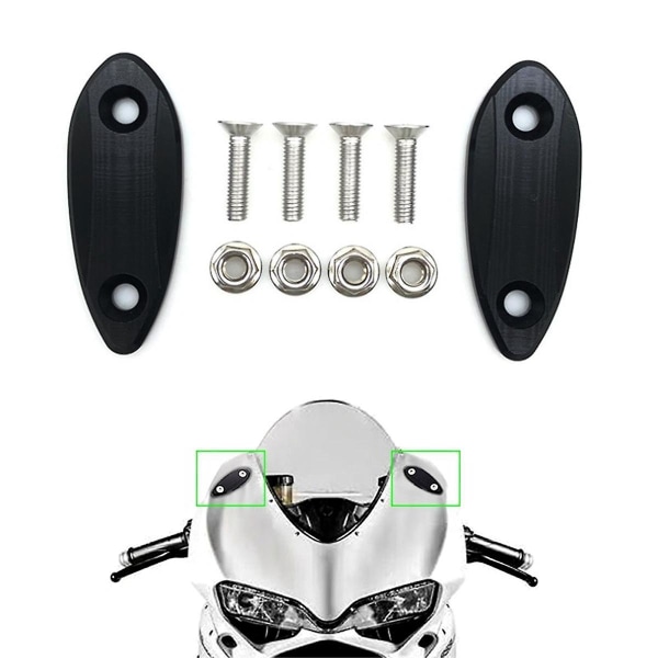 Til Zx25r 2021-2023 Zx6r 2009-2015 Motorcykel Blok Off Plade Sidespejl Hul Dæksel Chassis C  (FMY)