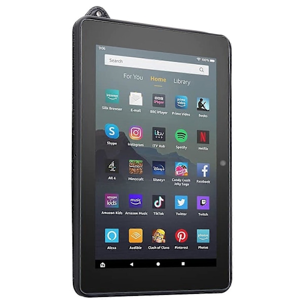 Fodral med handrem, stativ och läderöverdrag för Amazon Fire HD 8 (2024) (2020) - Grå (FMY) Multicolor Black
