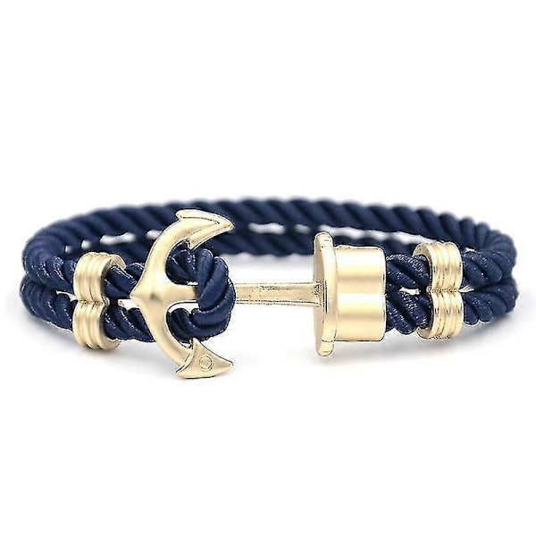 \"Navy Anchor Herrearmbånd\" (FMY) Blue gold