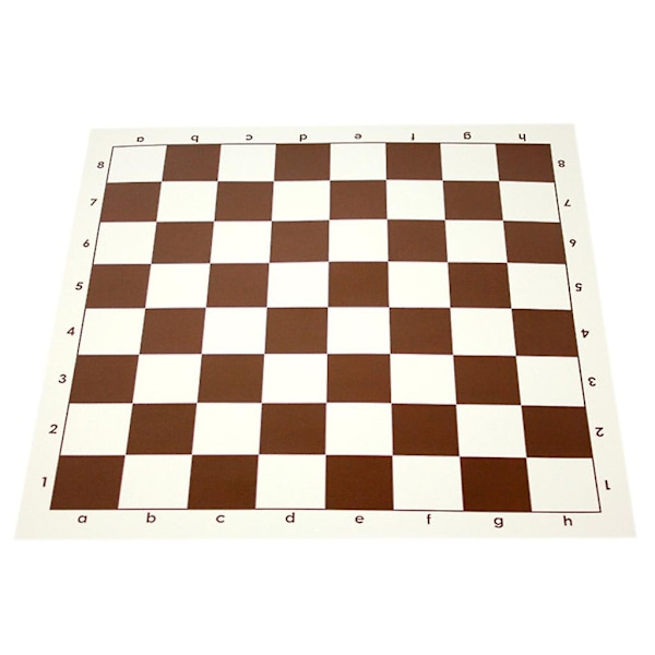 Sjakkmatte, PU-lær Turnering Rullbar Sjakkbrett (FMY) 43cm Coffee