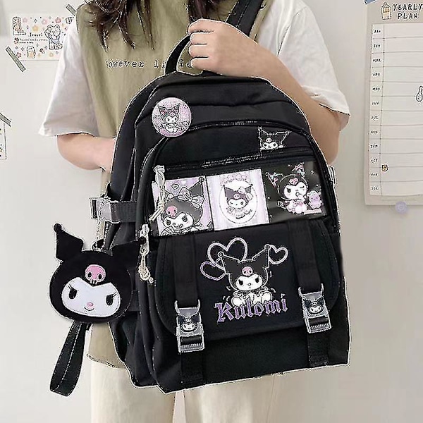 Ny Sanrio Kuromi Rygsæk Skuldertaske Pompompurin My Melody Studerende Skole Taske Stor Kapacitet Tegneserie Sød Skole Taske  (FMY) type2