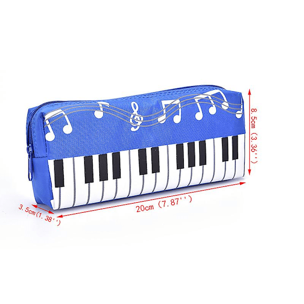 Musiikkihuomautukset Piano-näppäimistö Kynäkotelo Kynäpussi Suuri Kapasiteetti Kirjatarvikkeet Toimisto (FMY) Black 1 Pcs