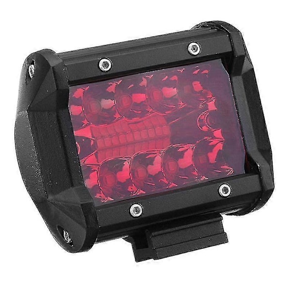 2x 4 Tommer Rød LED Arbeidslys Bar Flom Lyspunkt Kjøre Tåkelys Offroad Lastebil Båt (FMY)