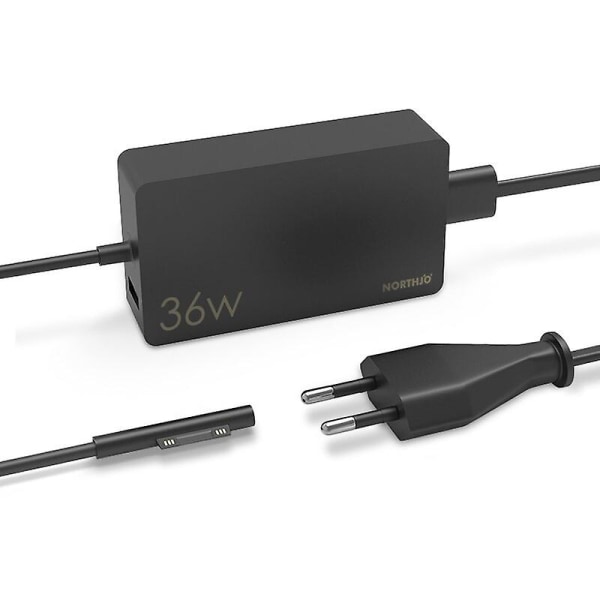 36w strømadapterlader for Microsoft Surface Go 1 2 3 - EU-kontakt (FMY)