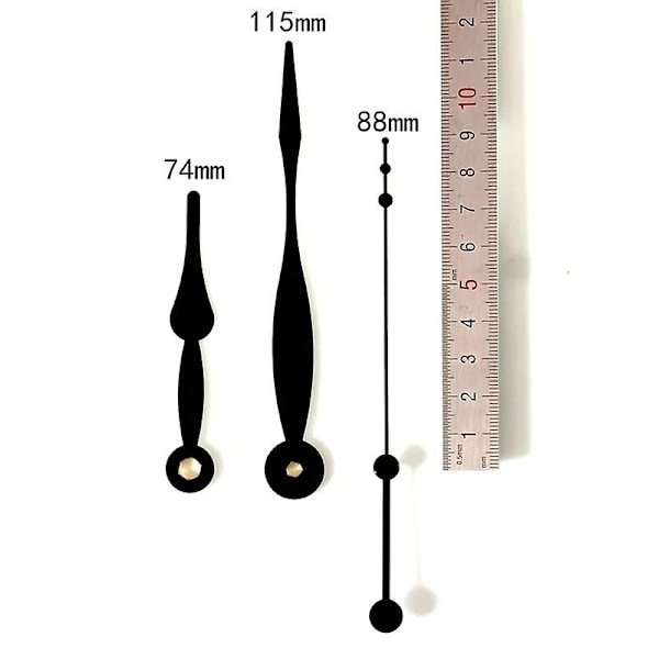 Ostar F333 Kvartsklokkeverk DIY Veggklokke Tilbehørsett Med 33# Svarte Visere Og Muttere (FMY)