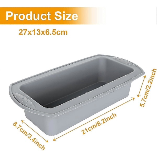 4-pack Silikonformar för Limpa, Non-Stick Brödform för Bakning, Röd och Grå (FMY)