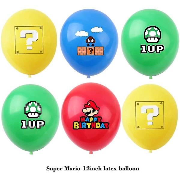 20 kpl Super Mario -ilmapalloja Mario Bros -syntymäpäiväilmapalloja Mario Party -tarvikkeita (FMY)