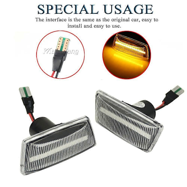 Dynamisk LED Blinklys For Opel Insignia Astra H Zafira B Corsa D Side Marker Lys lampe 2005 2006 2008 2010 2011 2014 (FMY) Dynamic Crystal