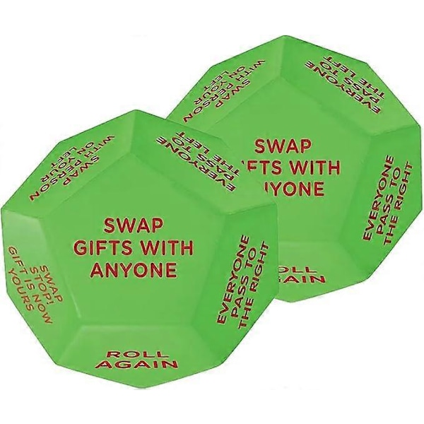 Santa Swap Presentbytespel Tärningar, 2025 Ny - Bytespel Tärningar, Julparty Presentbytespel Tärningar, 12 Olika Sidor - 3*3*3 tum silikon  (FMY) 2pcs