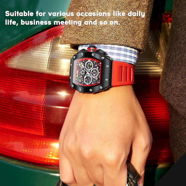 Mænds Kvartsur med Silikonrem - Mode & Business Armbåndsur (FMY) Silvery
