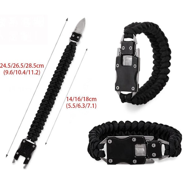 Paracord utomhusverktyg armband överlevnadsutrustning multianvändning överlevnadsarmband för utomhuscamping vandring fiske  (FMY)