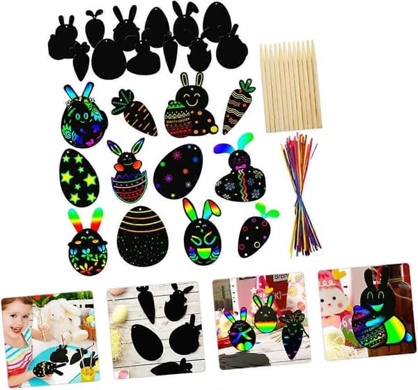 1 set skraplotter påskdekoration för påskpresentidéer påskpresentpaket DIY skraplotter barnleksak pysselpapper för påskpapper Ja (FMY)
