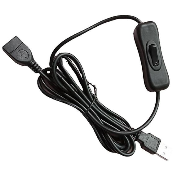 Universell USB-kabel USB-strömadapter med på/av-strömbrytare Laddningsdatakabel (FMY) Black 304 switch