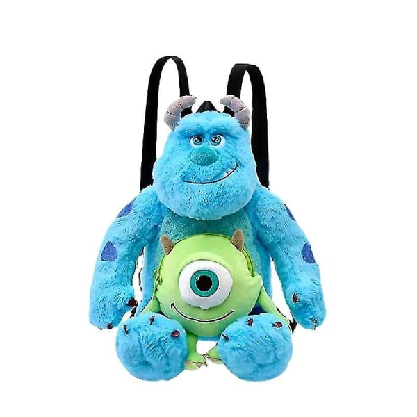 Sully With Monsters Inc Mike Cosplay Double Strap Plyschryggsäck Anime Cartoon Sulley James P. Sullivan Bookbag (FMY)