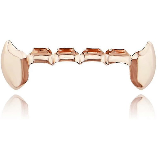 18k Guldpläterade Grillz Vampyr Dracula Tänder Grillz 2st Enkla Huggtänder Och 6 Nedre Grillz Set (FMY)