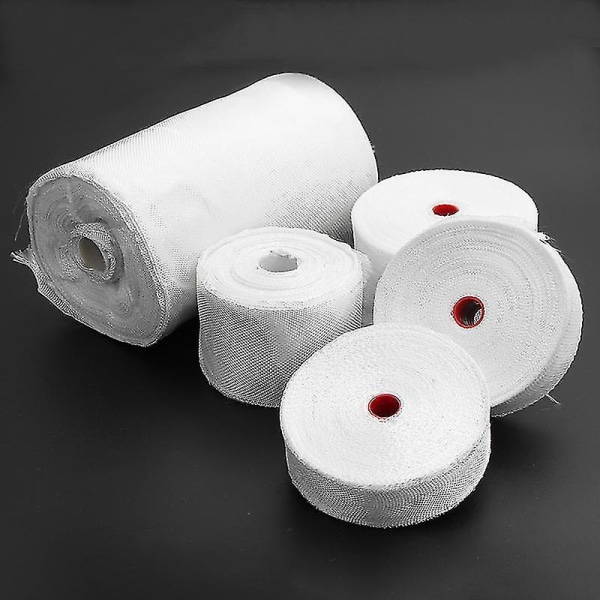 1 rull hvit glassfiberduk tape, glassfiber vanlig vev sømmer, høy styrke, høy temperaturmotstand (FMY) 2.5cm 30m