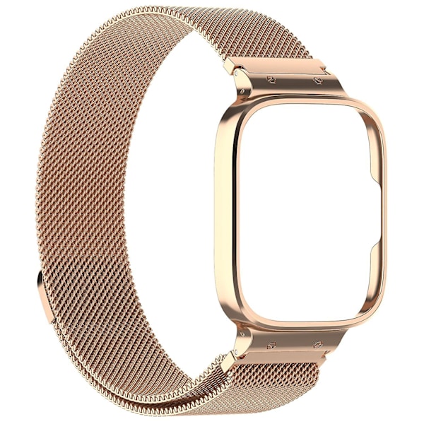 Xiaomi Redmi Watch 3 Active/Watch 3 Lite:lle sopiva ruostumattomasta teräksestä valmistettu Milanese-hihna, rannekkeen vaihto (FMY) Pink gold Style B Xiaomi Redmi Watch 3 A