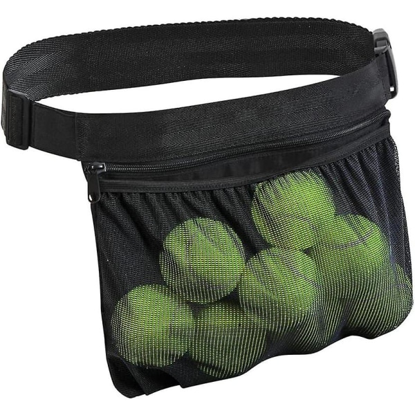 Tennisballholder Justerbar tennisball midjeveske - svettetett Oxford-stoffnettingsballveske Pickleball Training Holding Bag (FMY)
