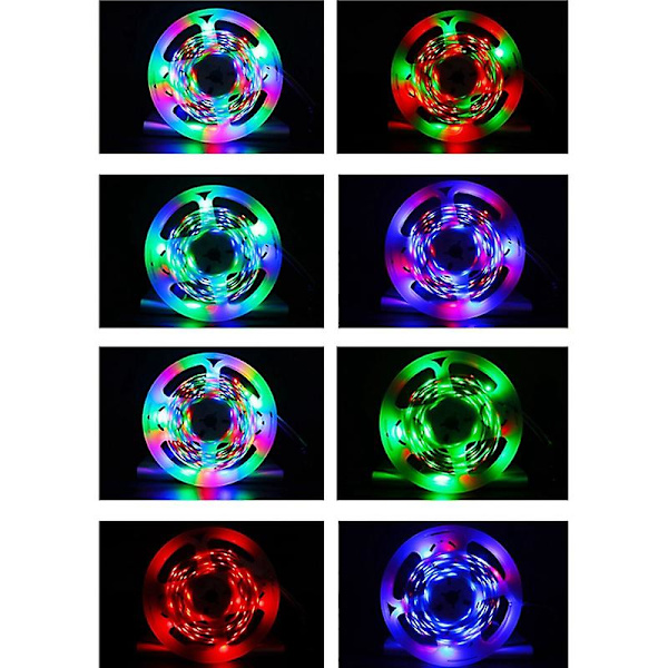 LED-remsa 5050 RGB Vattentät LED-belysning 5 Meter Bluetooth App-kontroll för hem och utomhusdekoration (FMY) As shown