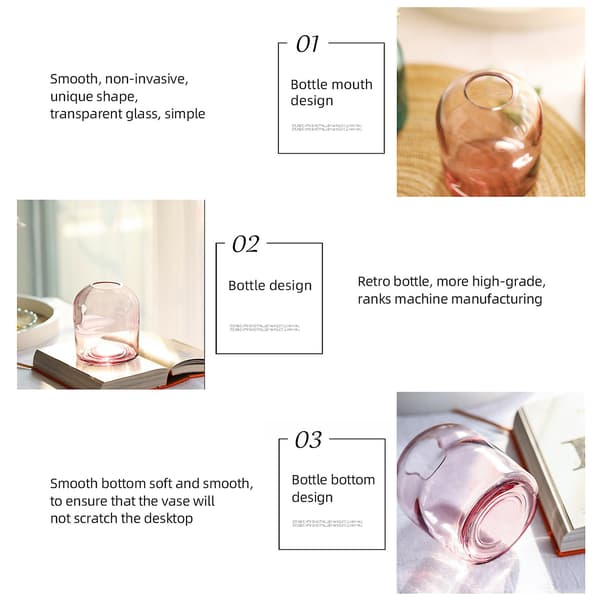 Vas Multicolor Heminredning Hållbar 400ml Present Rund Glasdiffuserflaska (FMY) White