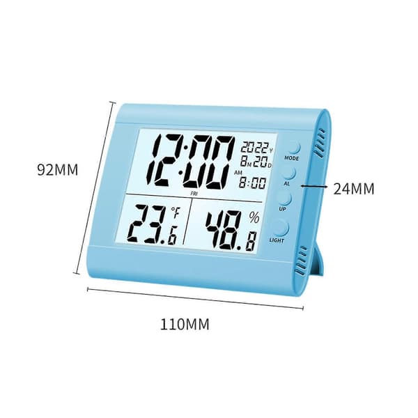 Digital Väckarklocka Hygrometer Lättläst Stor Digital Display Hushåll (FMY) Blue