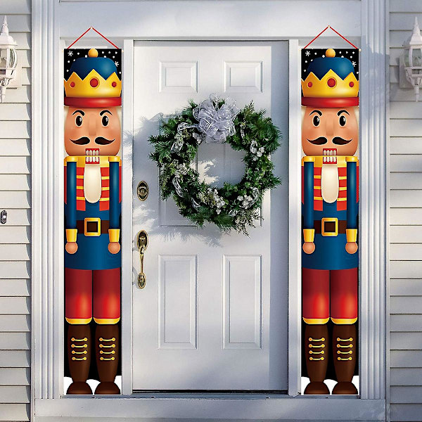 Nötkrackare Soldat Banner Juldörrgardin Glad Jul Dekoration För Hemmet 2023 Jul Navidad Natal Nyårsgåvor (FMY) 2