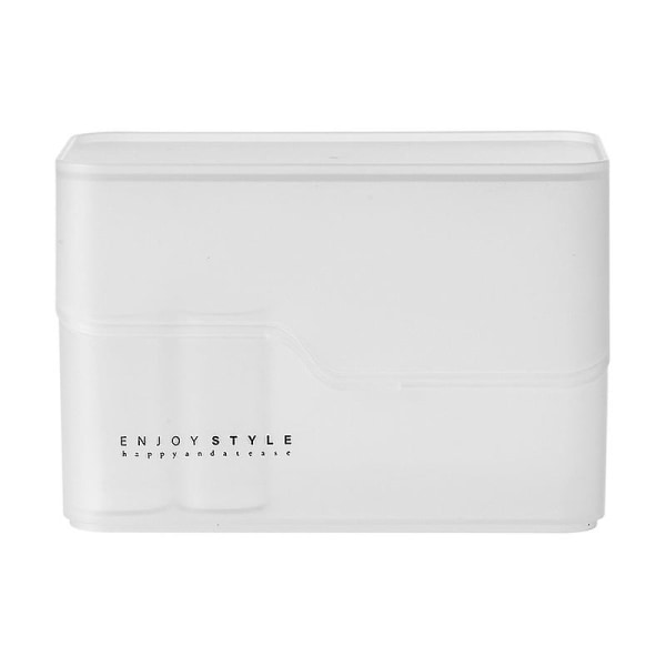 Set Kosmetisk Organizer Behållare Box Smink Organizer Box Case Förvaringsväska Med Lock Toalettartiklar Bomullspinne Behållare (vit)