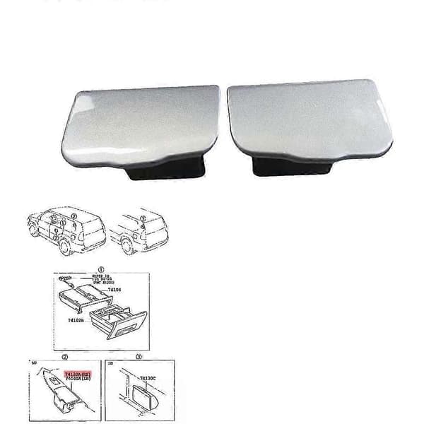 Askkopp bak vänster 74130-60050 för Land Cruiser Prado 1998-2009 Dörr Askkopp Box Assembl (FMY) BlackSilver