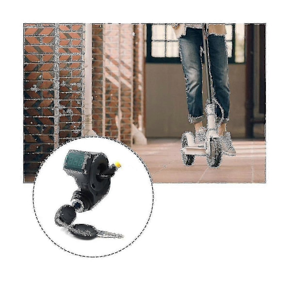 E-bike Tändningslås Nyckel Tumgas Voltmeter Digital Spänningsdisplay Strömbrytare 3-pin För Universal