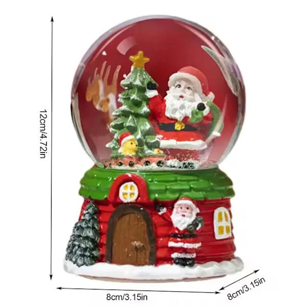 Fantastisk LED Julmusikalisk Snöglob Söt Vattenglob Musikboll Cartoon Juldekoration Batteridriven Kristallkulor(FMY) D