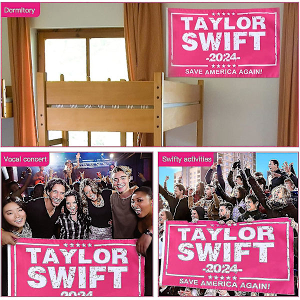 150x90cm Taylor Swift Banner, Taylor 2024 Flag Musikerflaggor för Rum College Sovsal Sovrum (FMY) pink