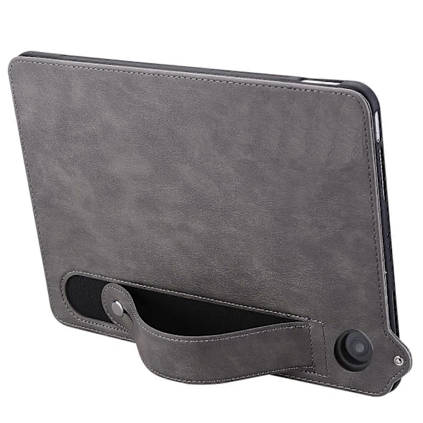 Fodral med handrem och stativ i läder för Amazon Fire HD 8 (2024) (2020) - (FMY) Multicolor Grey
