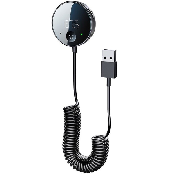 Bluetooth 5.0 Bil Fm-sender Led-skjerm Bluetooth-adapter Trådløs lydmottaker Tf-kort Musikkbil Mp3-spiller (FMY)