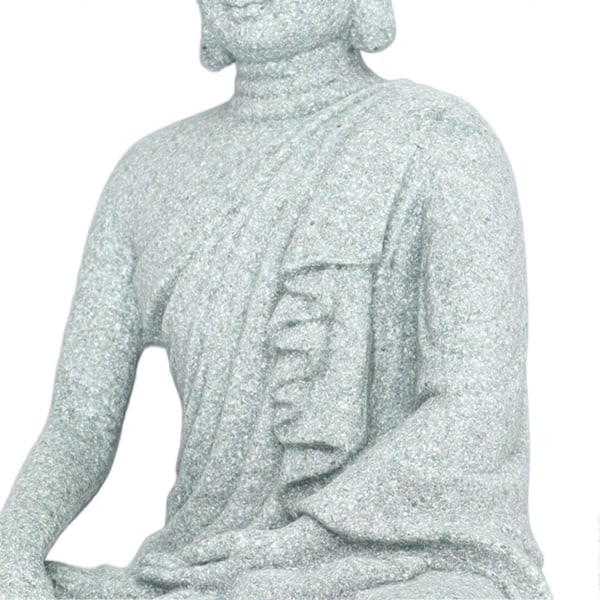 Liten Buddha-dekorasjon Utsøkt håndverk Grønn sandstein Buddha-pynt for fiskekar Zen sittende Buddha (FMY)