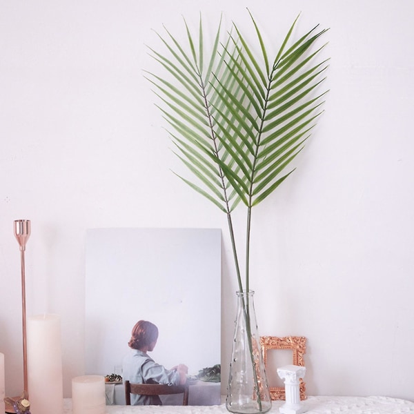 Konstgjorda växter Tropiska Realistiska Plast Flerfärgade Palmblad För Fotografi Dekorativa (FMY)