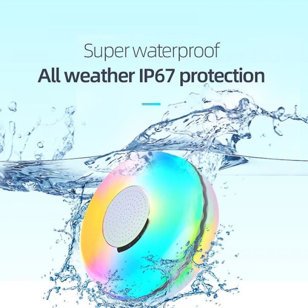Ipx67 vandtæt højttaler, bærbar Bluetooth 5.0 trådløs højttaler, længere spilletid Rgb-lys, 360 surround sound rig bas til udendørs (FMY)