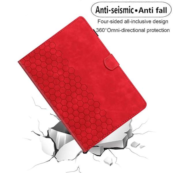 Präglat Läderfodral för iPad 10:e Gen 10.9 2022 (FMY) Red