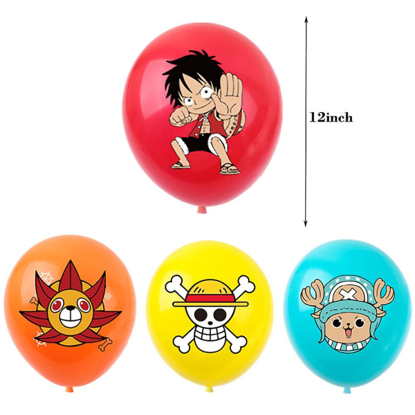 One Piece Anime-tema bursdagsfest for barn og voksne - Ballonger, banner og kakepynt (FMY)