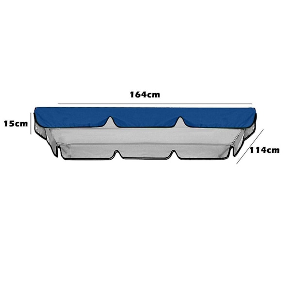 Dubbla Utomhus Gungor-Överdrag Baldakin Ersättningsskyddstyg  (FMY) Blue One Size