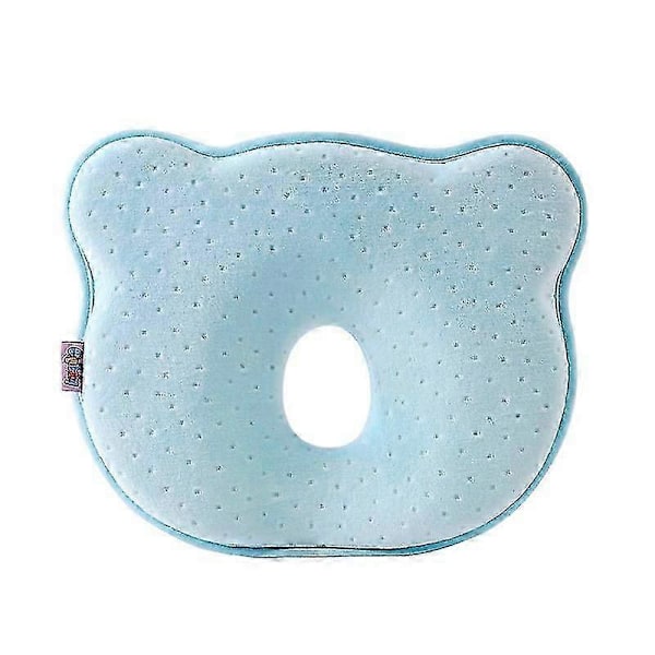 Babykudde Memory Foam Nyfödd Andningsbar Formande Kudde För Att Förhindra Platt Huvud Ergonomisk (FMY) blue