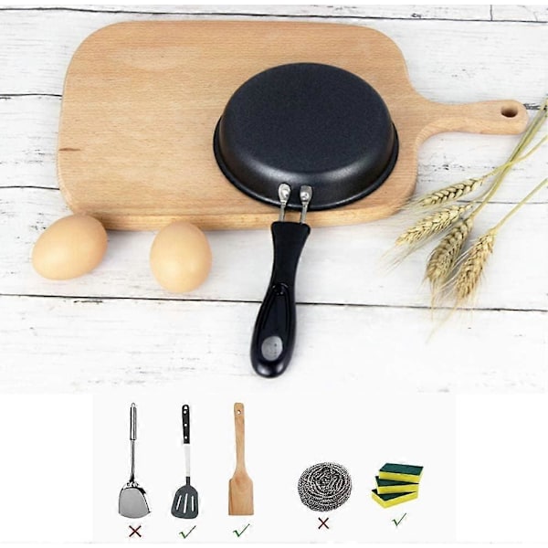 Mini Induktionsstekpanna - 4.7\" Nonstick Äggpanna för Gas & Induktion (Enkel Enhet) (FMY)