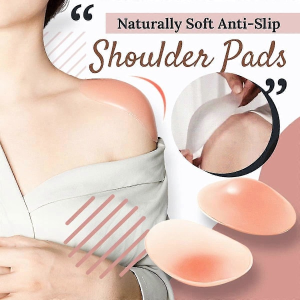 Silikon Skulderputer, Usynlige Pustende Skulderstroppputer Antislipp Push-up Puter, Gjenbrukbare Limskulderforsterkere - 2 Par (FMY) 2Pairs Skin Tone