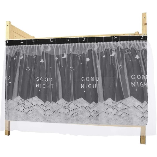 Sänghimmel för enkelsäng, mörkläggande tyg i gasväv, 1,15 m x 2 m (FMY) black 115CM*200CM