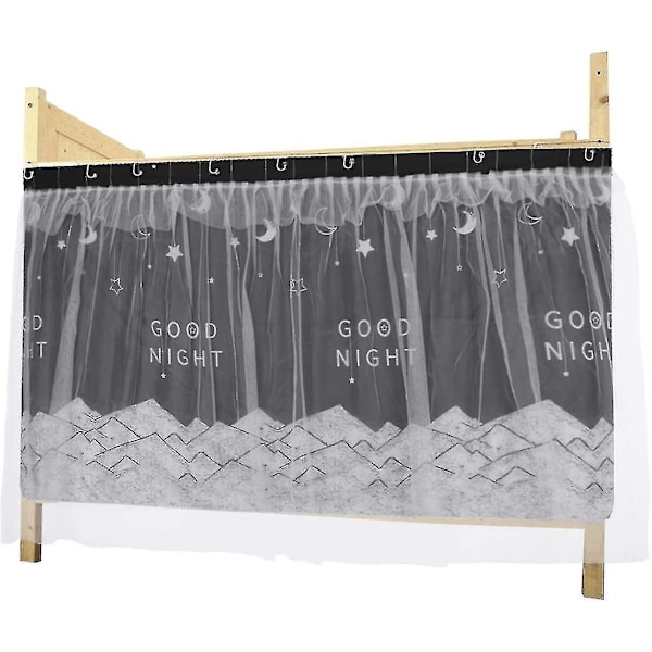 Sänghimmel för enkelsäng, mörkläggande tyg i gasväv, 1,15 m x 2 m (FMY) black 135CM*200CM
