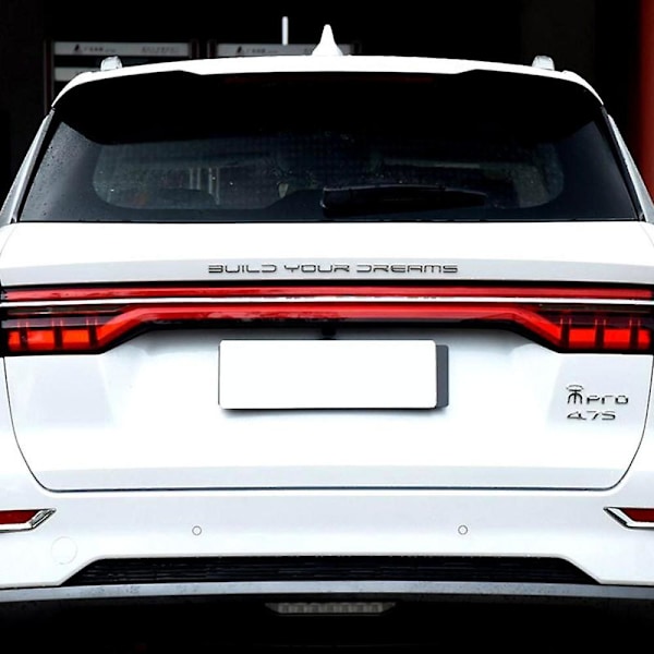 3D Metall Bygg Dina Drömmar Bokstav Emblem Bagageutrymme Namnskylt Dekal Sticker För Byd Seal Atto 3 4 Han Song Yuan Qin Tang T3 F3  (FMY) Silver