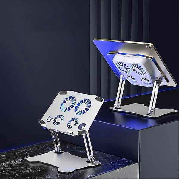 Justerbar Tablettstativ Spilltablettkjøler for Tablett PC Støtte Tablettstativ Kjølefanepute Tab  (FMY) Silver