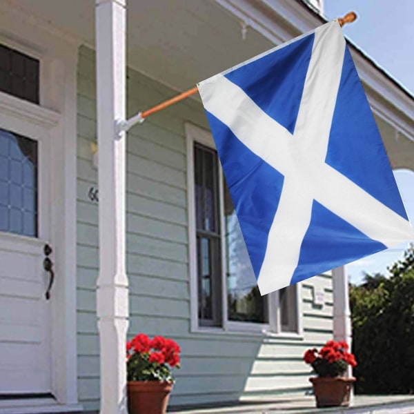 Skottland Cross Flag 5 X 3 fot, 150 X 90 Cm Levende farger og falmingsbestandig skotsk flagg lerretshode og dobbeltflagg (FMY)